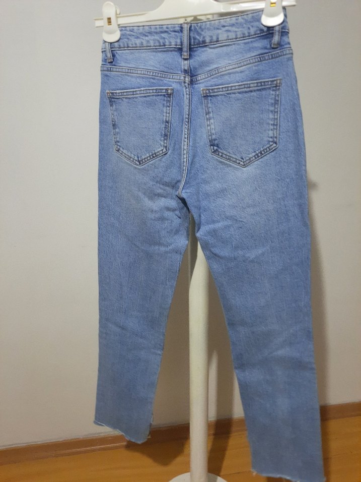 Kadın Mavi Kot Pantolon - Görsel 3