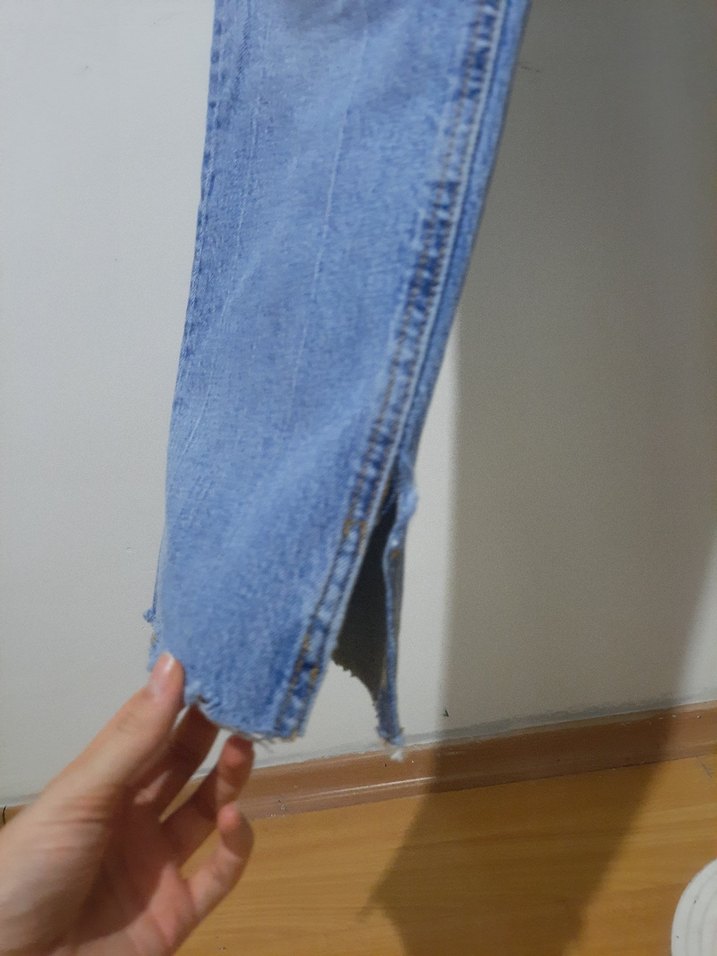 Kadın Mavi Kot Pantolon - Görsel 5