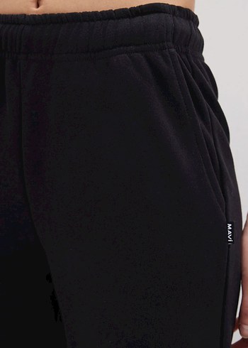 Siyah Kadın Pamuklu Rahat Kesim Eşofman - Görsel 2