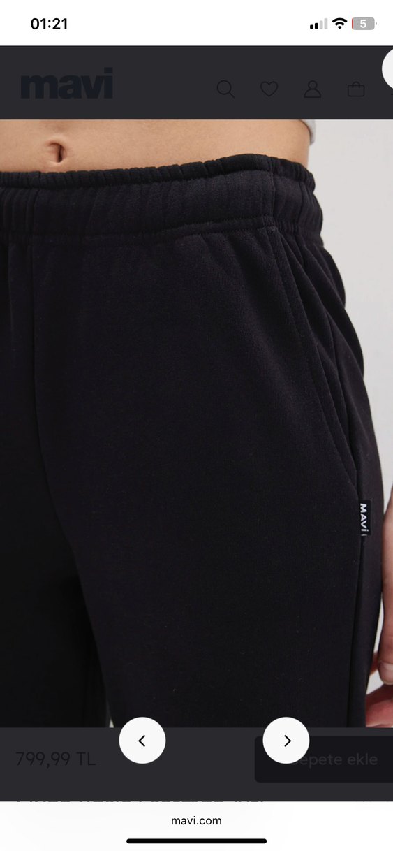 Siyah Kadın Pamuklu Rahat Kesim Eşofman - Görsel 2