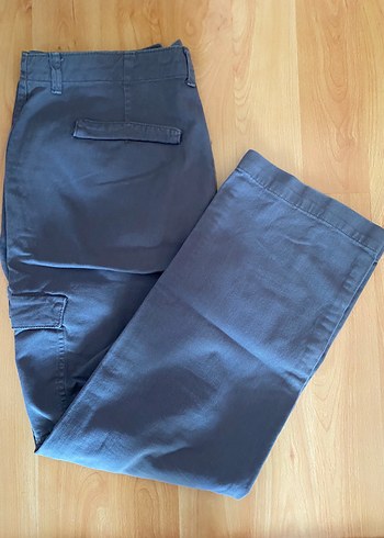 Pull and Bear Gri Kadın kargo Kot Pantolon