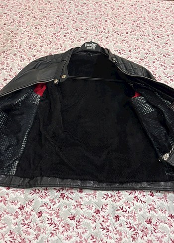 Siyah Deri Biker Ceket - Görsel 2