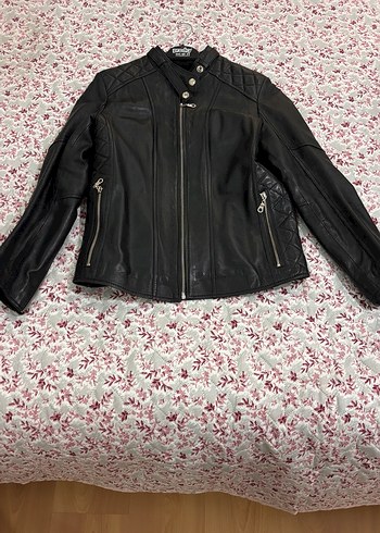 Siyah Deri Biker Ceket - Görsel 3