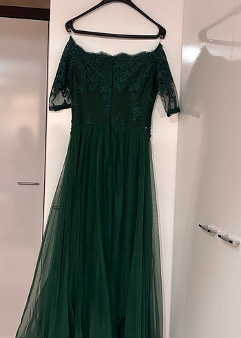 V Yaka Drapeli Lacivert midi boy Abiye Elbise - Görsel 5