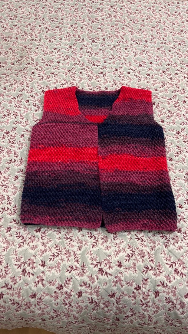 Bordo Örgü Kız Yeleği - Görsel 2