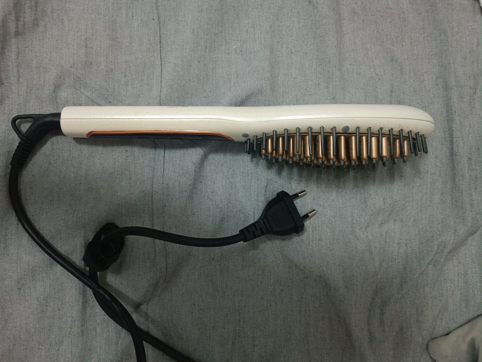 Bej ve Gri Saç Düzleştirici Fırça - Görsel 2