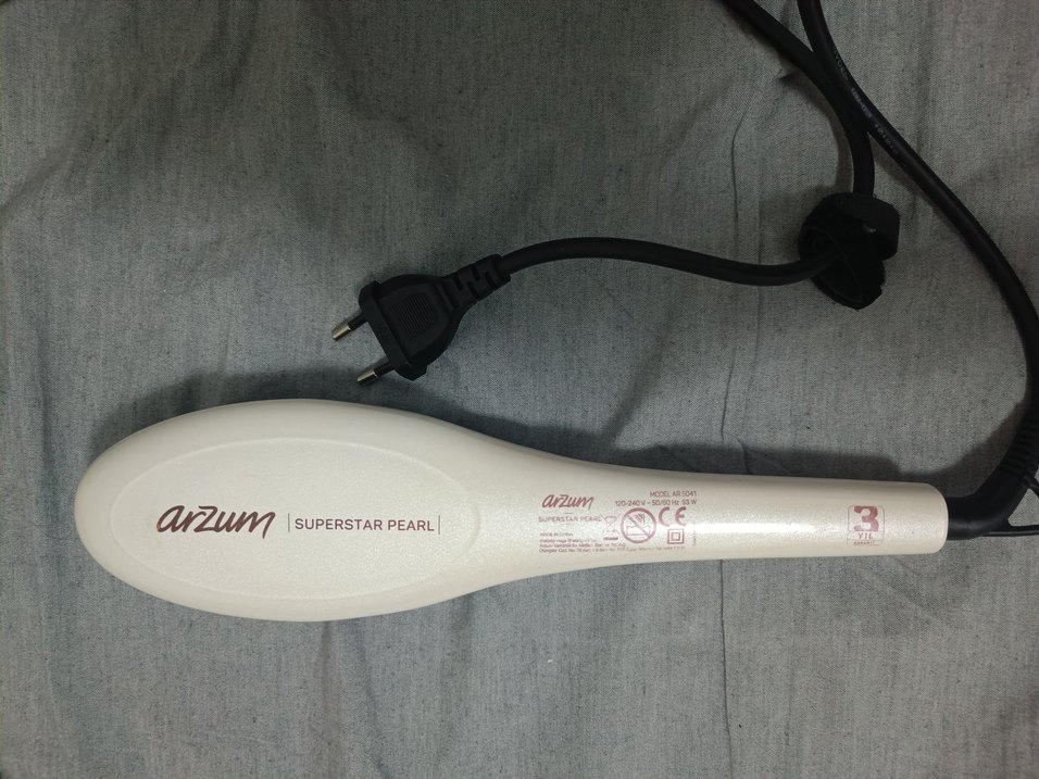 Bej ve Gri Saç Düzleştirici Fırça - Görsel 3