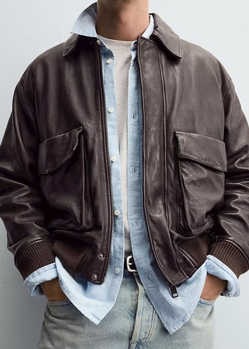 SIFIR ZARA HAKİKİ DERİ CEKET KAHVERENGİ S BEDEN - Görsel 4