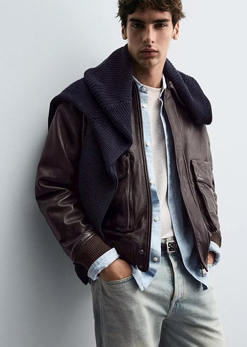 SIFIR ZARA HAKİKİ DERİ CEKET KAHVERENGİ S BEDEN - Görsel 3