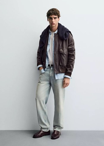 SIFIR ZARA HAKİKİ DERİ CEKET KAHVERENGİ S BEDEN - Görsel 9