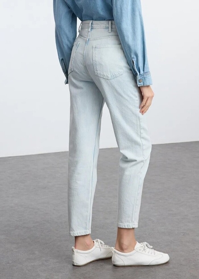 Açık mavi mom jean  - Görsel 2