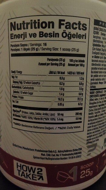 Dubai Çikolatalı Protein Tozu
