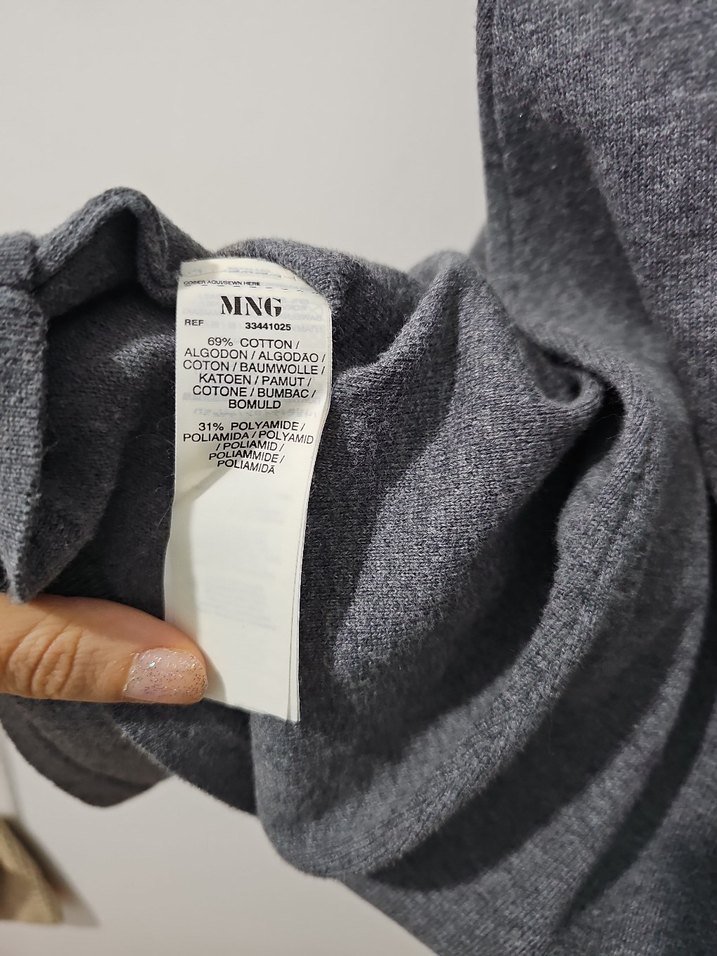 Mango Gri Bele Oturan Elbise - Görsel 5