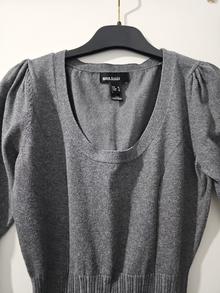 Mango Gri Bele Oturan Elbise - Görsel 3