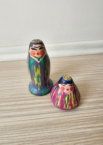 El Yapımı Özbek Ahşap Yöresel Figür Seti - Görsel 8