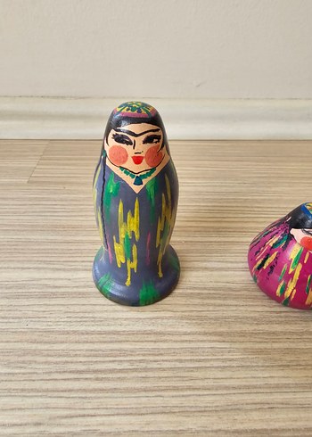 El Yapımı Özbek Ahşap Yöresel Figür Seti - Görsel 3