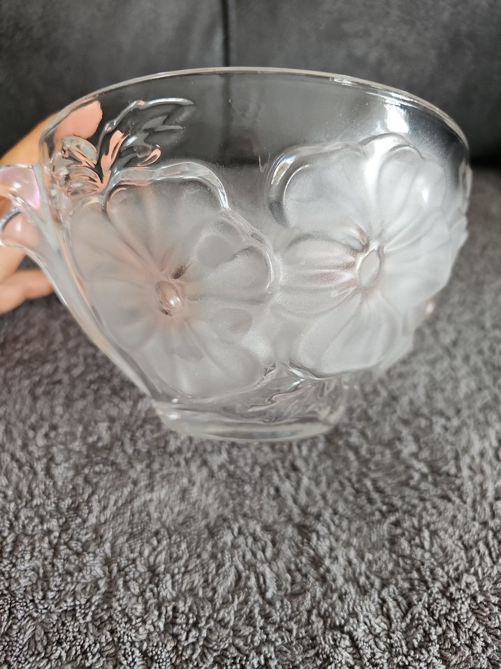 Çiçekli Kabartmalı Cam Şekerlik - Görsel 3