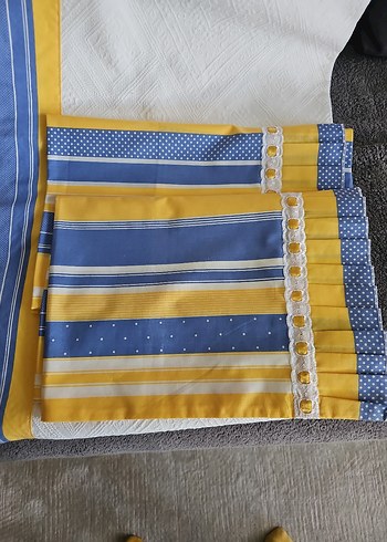 Sarı Mavi Sıfır Çift Kişilik Pike Takımı Çeyizlik - Görsel 4