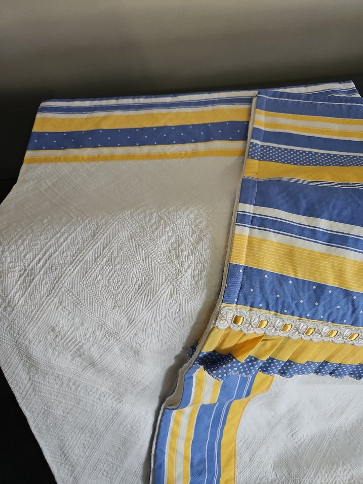 Sarı Mavi Sıfır Çift Kişilik Pike Takımı Çeyizlik - Görsel 5