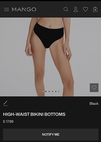 Mango Siyah Yüksek Bel Bikini Altı - Görsel 7