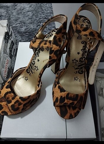 38 Beden Leopar platform ayakkabı
