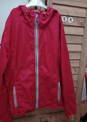 Kırmızı Fermuarlı  Yağmurluk - Görsel 2