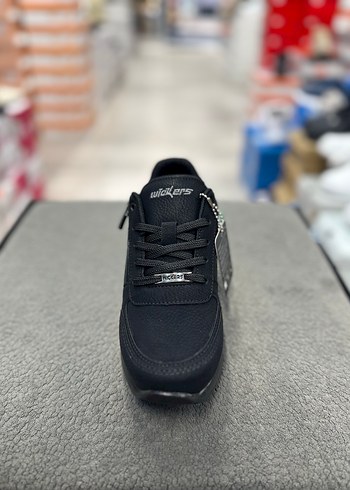 Siyah Kadın Dolgu Topuk Spor Ayakkabı ORİJİNAL WICKERS - Görsel 2