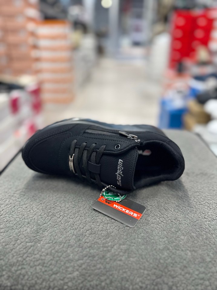 Siyah Kadın Dolgu Topuk Spor Ayakkabı ORİJİNAL WICKERS - Görsel 3