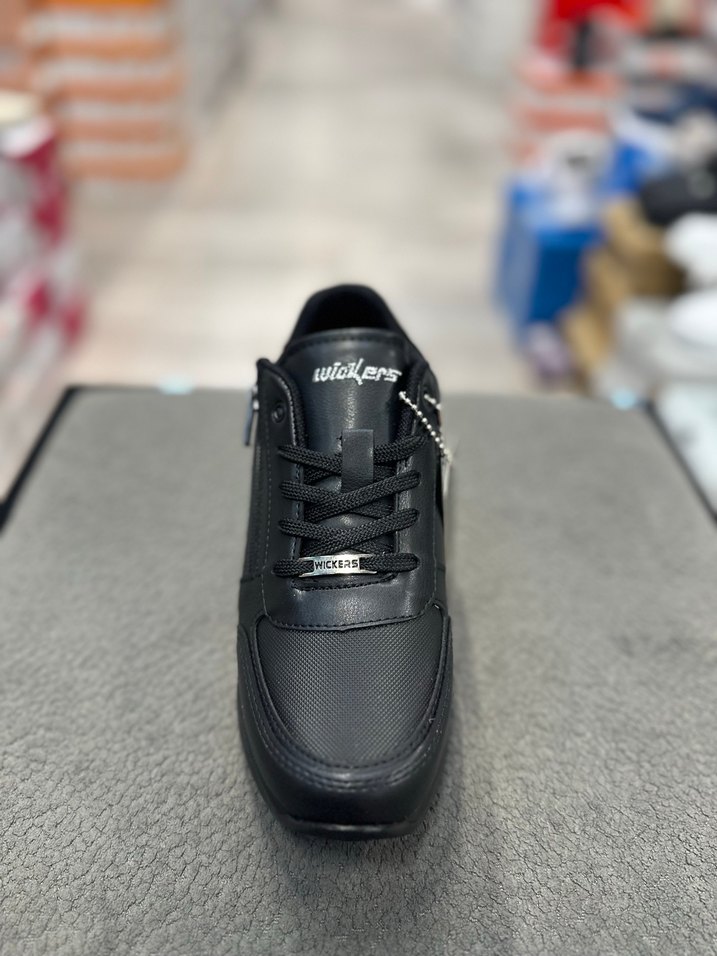 Siyah Kadın Dolgu Topuk Spor Ayakkabı ORİJİNAL WICKERS - Görsel 2