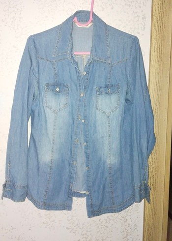 Alvina Mavi Denim Düğmeli Kadın Gömlek