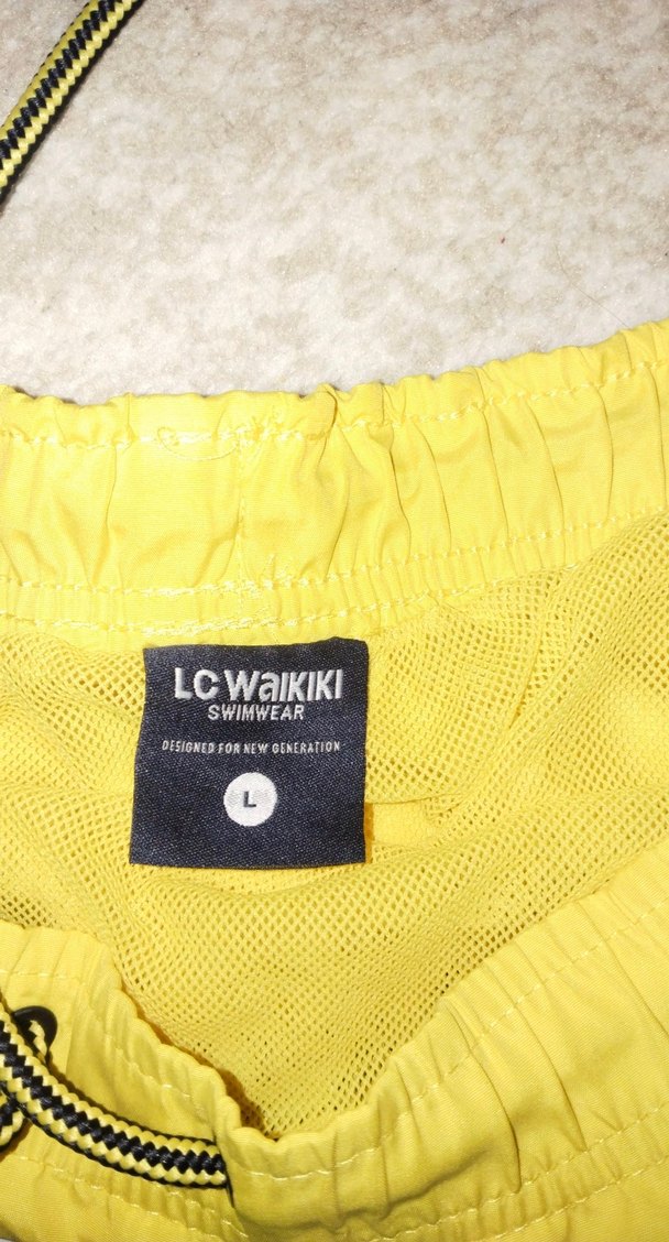 Sarı Siyah Bağcıklı Erkek Şort - Görsel 4