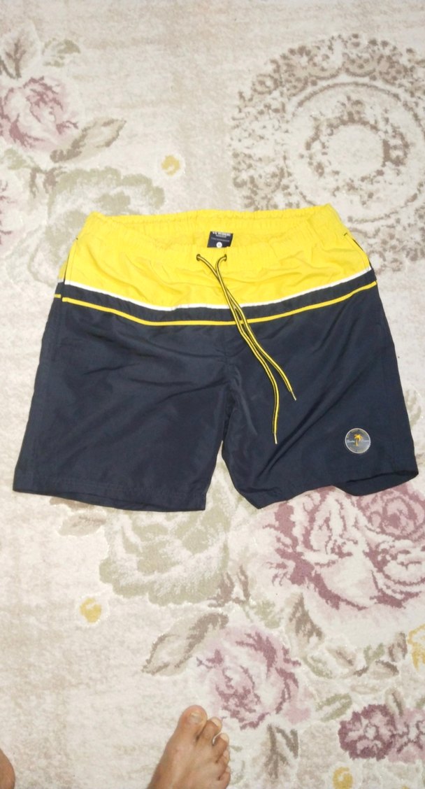 Sarı Siyah Bağcıklı Erkek Şort - Görsel 2