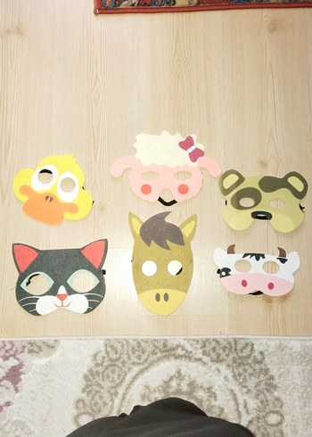 Renkli Hayvan Maskeleri Seti - Görsel 2