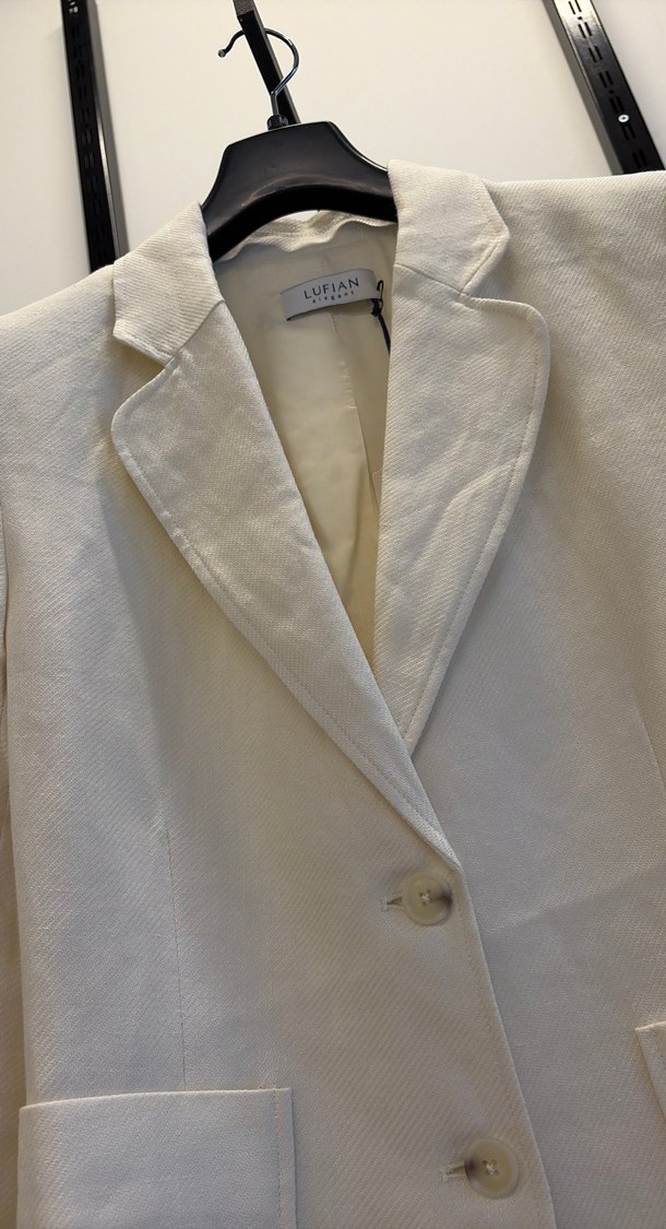 Ekru Keten Blazer Ceket — görsel 2/3