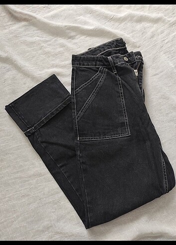 36 Beden Trendyol milla siyah kargo pantolon/jean
