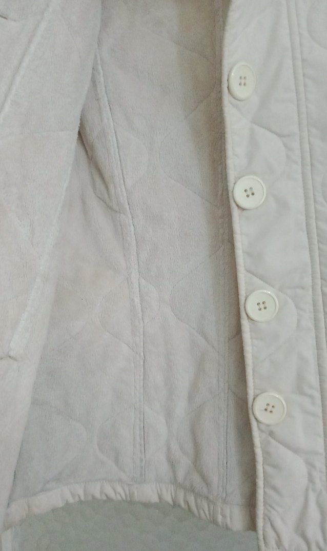 Düğmeli Krem Kadın Mont - Görsel 2