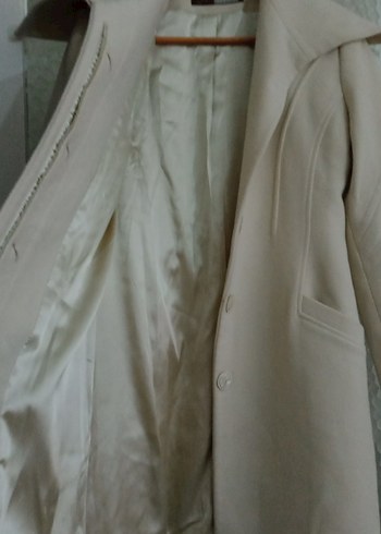 Krem Renk Uzun Kaban - Görsel 2