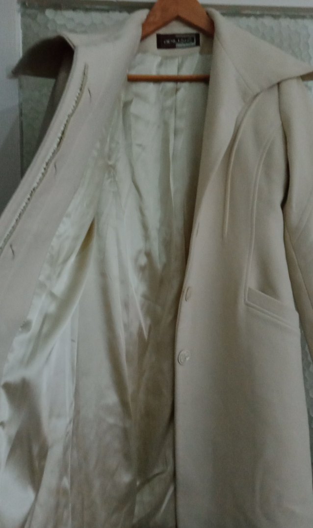 Krem Renk Uzun Kaban - Görsel 2