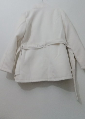 Düğmeli Krem Kaşe Mont - Görsel 5