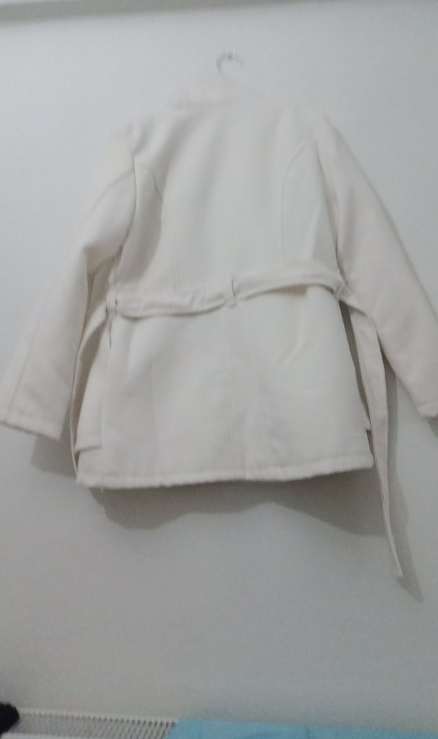 Düğmeli Krem Kaşe Mont - Görsel 5