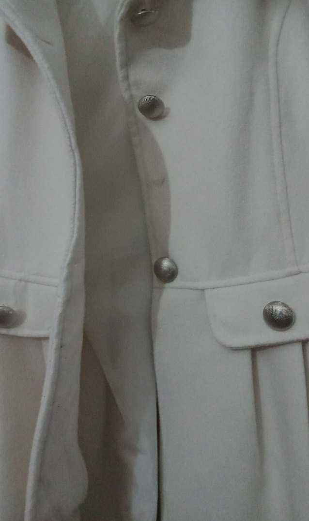 Kadın Krem Düğmeli Kaşe Mont - Görsel 3