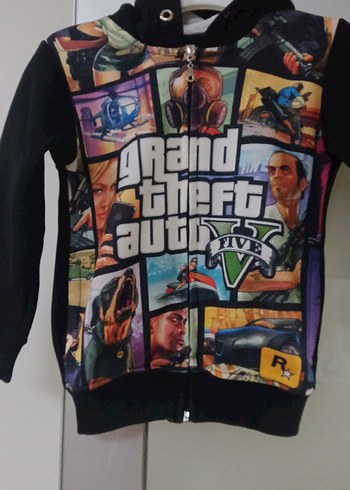 Erkek Çocuk GTA Baskılı Kapüşonlu Sweatshirt - Görsel 2