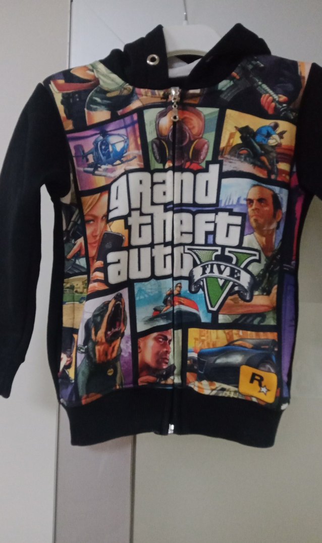 Erkek Çocuk GTA Baskılı Kapüşonlu Sweatshirt - Görsel 2