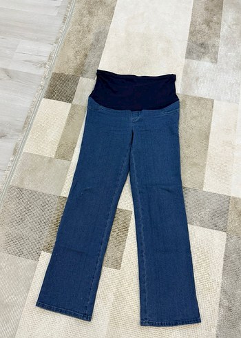 Beli Lastikli Mavi Hamile Kot Pantolon - Görsel 3