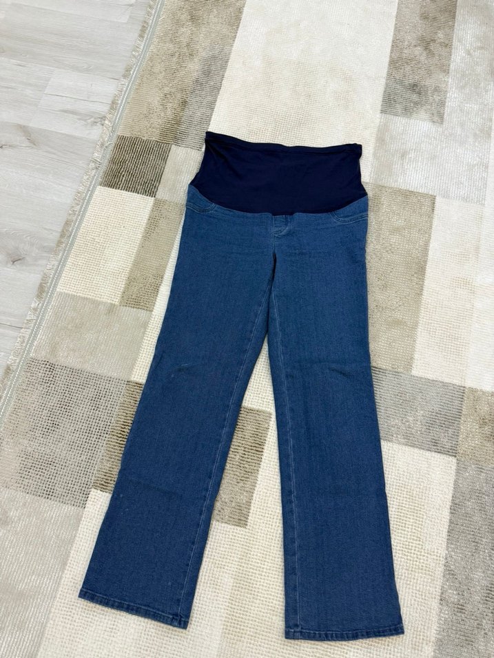 Beli Lastikli Mavi Hamile Kot Pantolon - Görsel 2