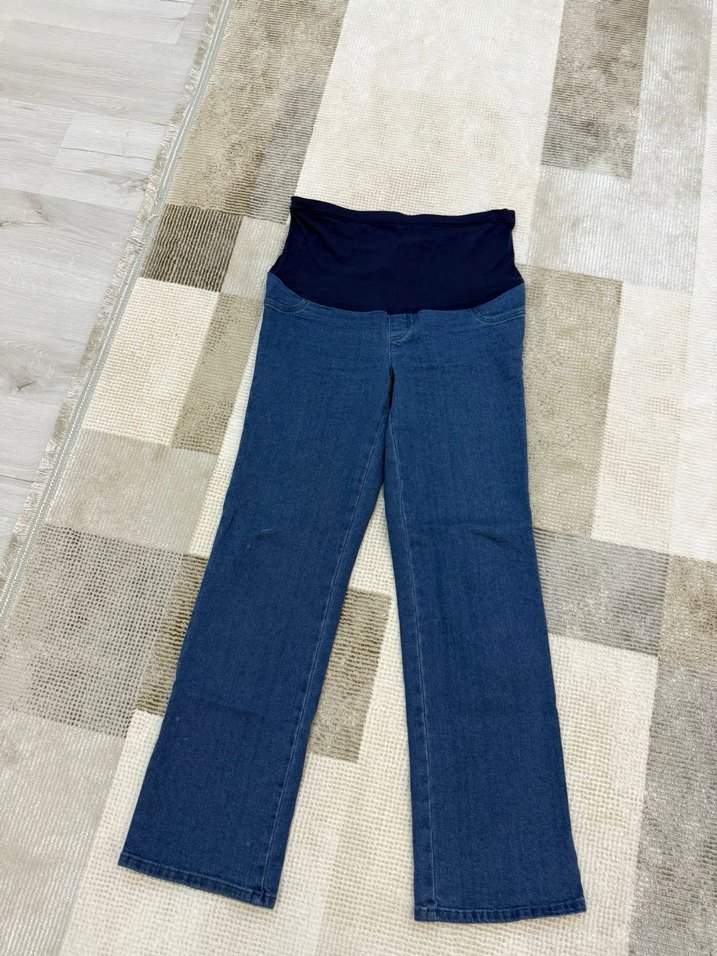 Beli Lastikli Mavi Hamile Kot Pantolon - Görsel 3