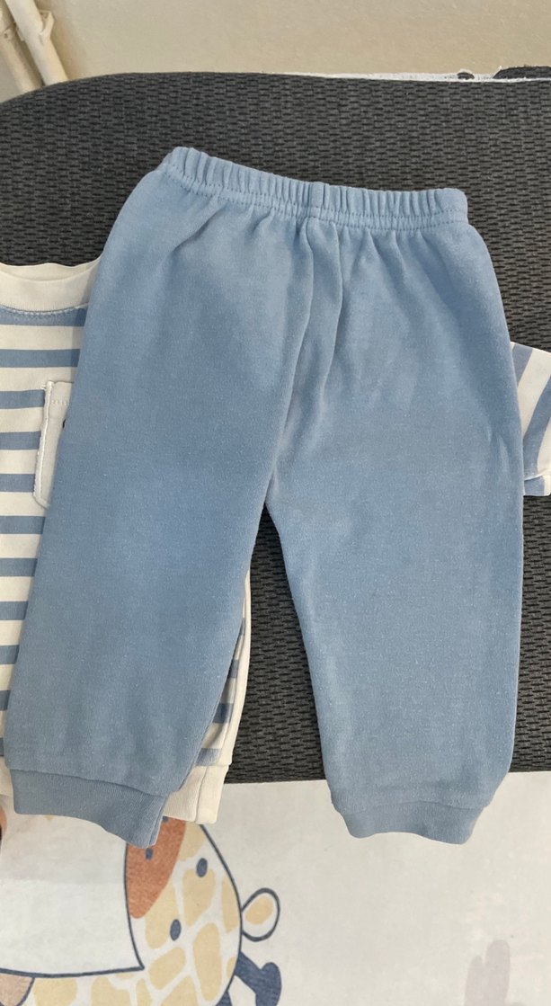 Uzun Kollu Düğmeli Erkek Bebek Takımı - Görsel 3