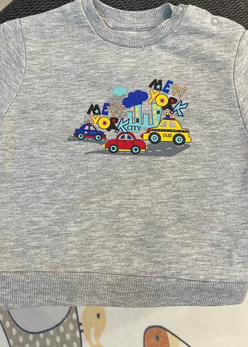 Erkek Çocuk Gri Nakışlı Sweatshirt - Görsel 2
