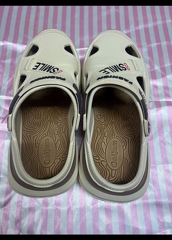 Gri Detaylı Beyaz Spor Sandalet Velcro - Görsel 2