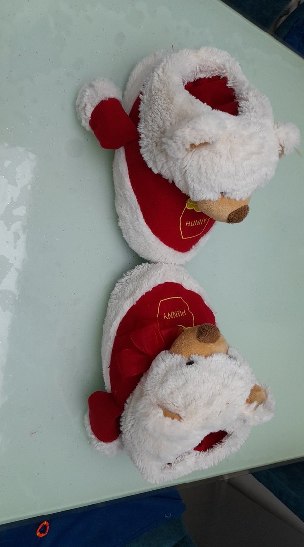 Kızlar için Beyaz Kürklü Ayıcık Ev Terliği - Görsel 2